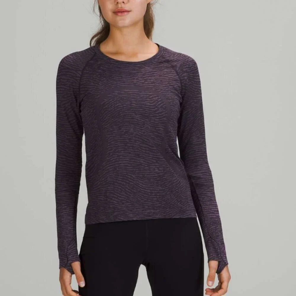 Lululemon Swiftly Tech Long Sleeve Shirt 2.0 *Race Length Water Surface Black Gr